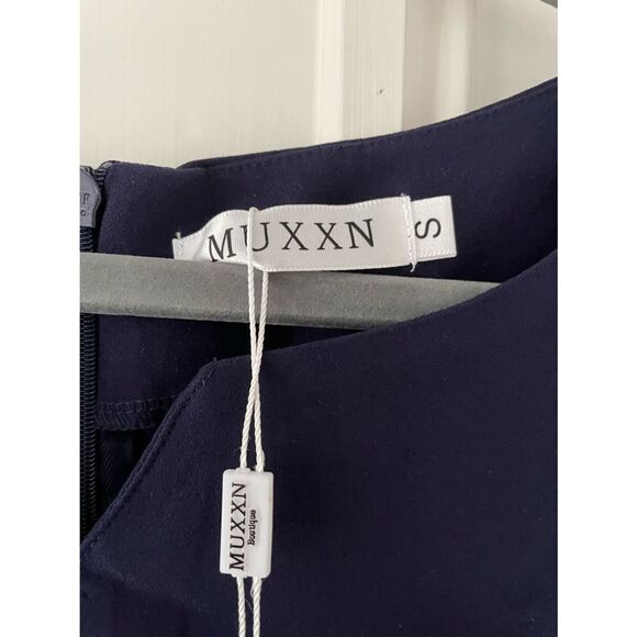 NWT Muxx scoop neck navy dress S - Picture 4 of 4